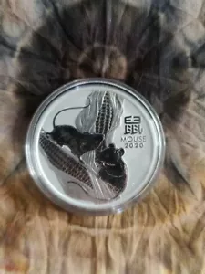 2020 P Australia 1oz .9999 Silver $1 Coin Year of the Mouse No Box - Picture 1 of 2