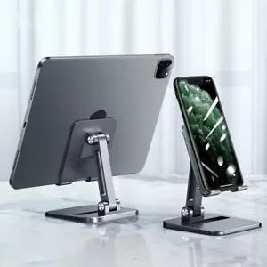 Foldable Metal Phone Tablet Holder Stand For iPad Pro 12.9 11 iPhone 13 Samsung - Picture 1 of 13