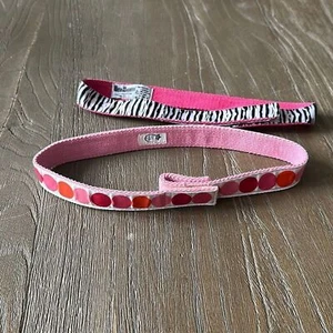 Myself belts girls 25” - zebra pink polka dots- hero huggers - easy - fabric rib - Picture 1 of 4