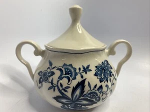 Vintage Harmony House IRON STONE 4270 Blue Bonnet Sugar Bowl - Picture 1 of 12