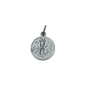 1876 FJK Antique Victorian Love Token Seated Liberty Coin Charm Pendant Sterling - Picture 1 of 4