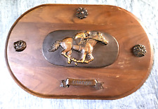 Wood Carved "Citation Award” Race Horse Plaque 1948 Triple Crown Winner 14"