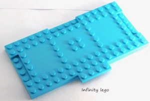 LEGO Medium Azure Brick 8 x 16 with Interlocking Modified Plate (18922) - x1 - Picture 1 of 3