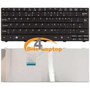 Acer Aspire One 532H  D260-1392  D255-2DQKK Laptop Keyboard UK Black PK130D34A08 - Picture 1 of 2