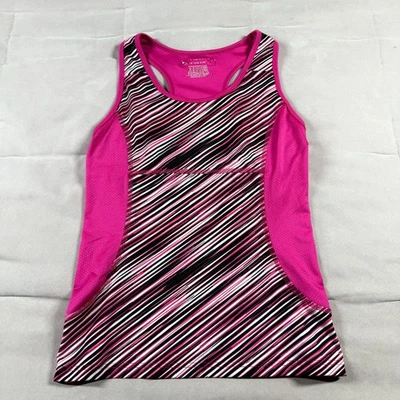 Camiseta sin mangas Tek Gear rosa blanca para mujer talla L a rayas atlética gimnasio entrenamiento correr Foto 1 de 4