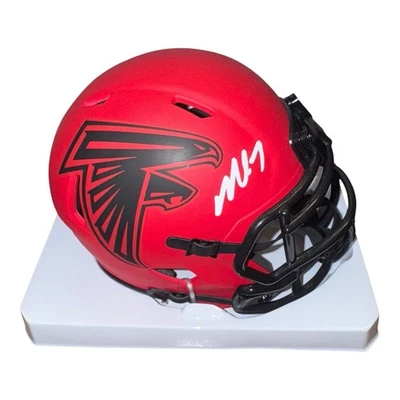MICHAEL VICK SIGNED AUTOGRAPH ATLANTA FALCONS RAVE MINI HELMET BECKETT BAS COA - Image 1 of 4