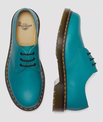 Dr. Martens Teal Green Smooth Leather Oxford New Ladies Size 11 Men’s 10 $140 - Image 1 of 4