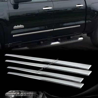 For 15-19 Chevy Silverado 2500 3500 Side Door Lower Molding Body Trim 4pcs Set - Image 1 of 4