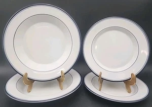 4-DANSK Concerto Allegro Suppen-/Salatschalen & Brotteller mit blauem Rand SRI-LANKA - Bild 1 von 18