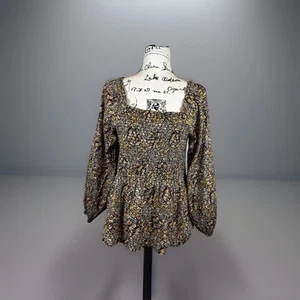 Madewell Lucie Ditzy top floreale smocked XL manica a palloncino boho contadino babydoll - Foto 1 di 7