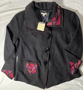 Vintage Carson Wolljacke Damen XL mit Stickerei *NEU MIT ETIKETT* kostenloser Versand - Bild 1 von 7