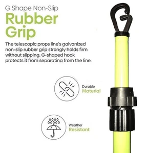 EXTENDABLE 2.6M WASHING CLOTHES LINE PROP POLE HEAVY DUTY TELESCOPIC SUPPORT UK - Picture 1 of 1