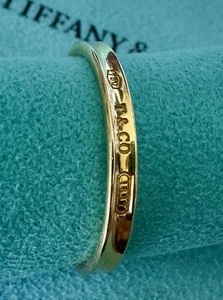 Tiffany & Co. 18k Yellow Gold 1837 Single Hoop Earring Au 750 - 4.36gr - Picture 1 of 11