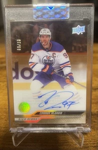 2023-24 UD Clear Cut High Gloss Auto /10 Connor McDavid Edmonton Oilers - Picture 1 of 3
