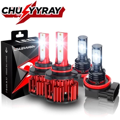 Kit de 4 faros LED de haz alto/bajo + bombillas antiniebla blancas para Dodge Dart 2013-2015 Foto 1 de 4