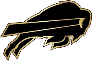 Buffalo schwarz und Chrom Look inspiriert Mini Football Helm Aufkleber - Bild 1 von 3