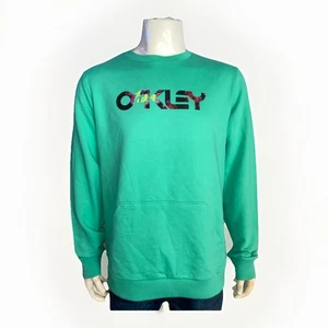 Oakley Mens Crew Neck Sweatshirt NWT £70 Floral Splash B1B Size M Mint Green - Picture 1 of 12