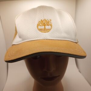 Timberland Fitted Baseball Cap Ball Hat 7 7/8 White & Tan 100% Authentic