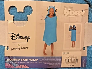 DISNEY/PIXAR FINDING DORY HOODED BATH WRAP BLUE 25" L X 50" W, COTTON NEW - Picture 1 of 3