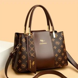 Luxury Handbag Fashion Print Large Capacity Soft Leather Women Shoulder Crossbod - Picture 1 of 36