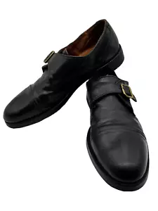 Pitti Shoes Firenze Mens Black Leather Buckle Italian Dress Shoes Size 45 Euro - Picture 1 of 12