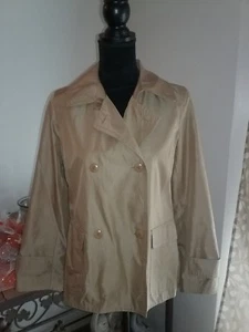 Talbots Women's Trench Style Jacket  Size 8P   Khaki Tan  Cotton/Silk   (T020L) - Picture 1 of 7