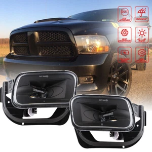 Pair Black LED Fog Lights for Dodge Ram 1500 2009-2012 Ram 2500 3500 2010-2018 - Picture 1 of 11