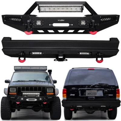 Vijay Fit 1984-2001 Cherokee XJ Front or Rear Bumper with LED Lights and D-Rings Foto 1 de 4