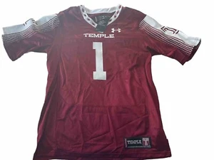 NWT NCAA Temple Owls Under Armour Football Jersey Maroon Mens Small - Picture 1 of 11