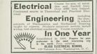 1924 Bliss Electrical School Engineering en 1 an Washington DC vintage annonce imprimée A1