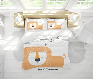 3D Lion Clouds Cartoon Colorful Quilt Cover Set Duvet Cover Bedding Pillowcases - Picture 1 of 6