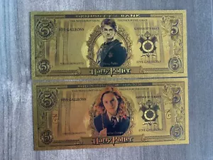 Harry Potter Hermione Jean Granger - Gold Foil Banknotes / Great Gift for Kids - Picture 1 of 2