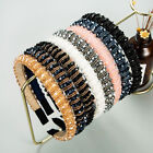 Women Shiny Crystal Beads Braided Handmade Hairband Headband Hair Accessories