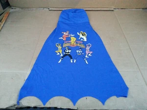 VTG Mighty Morphin Power Rangers Mask Cape HOOD RARE Blue 90'S Kids AWESOME! - Picture 1 of 6