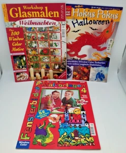 📚 Konvolut: 3 Stück BASTELHEFTE Windowcolor: Weihnachten, Herbst + Halloween - Bild 1 von 17