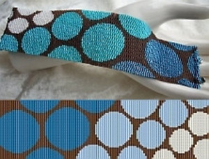 Loom Bead Pattern - Progressive Blue Circles Cuff Bracelet