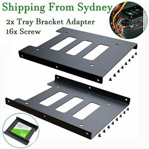 2pc Black 2.5" SSD to 3.5" Bay Hard Drive HDD Mounting Dock Tray Bracket Adapter