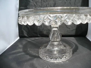 Model Flint Glass Spokane AKA Midway Cake Stand - Picture 1 of 5