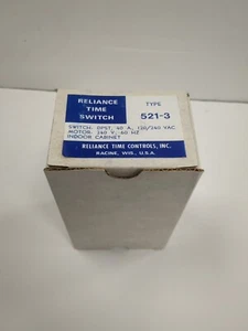 Reliance Time Switch 521 -3 Mechanical Dial Time Switch Box DPST 40A New In Box - Picture 1 of 8