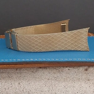 Tab-End Mira-Flex USA Gold rgp Mesh nos Vintage Watch Band - Picture 1 of 10