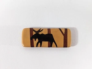 Southwestern Wood Art Moose Fridge Magnet - Picture 1 of 4
