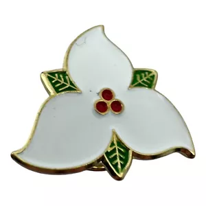 Vintage Ontario Trillium Flower Lapel Pin – White Enamel, 0.5”, Canada Souvenir - Bild 1 von 4