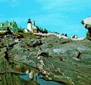Pemaquid Point Light Bristol Leuchtturm angefordert von Präsident Adams Postkarte 2 - Bild 1 von 3