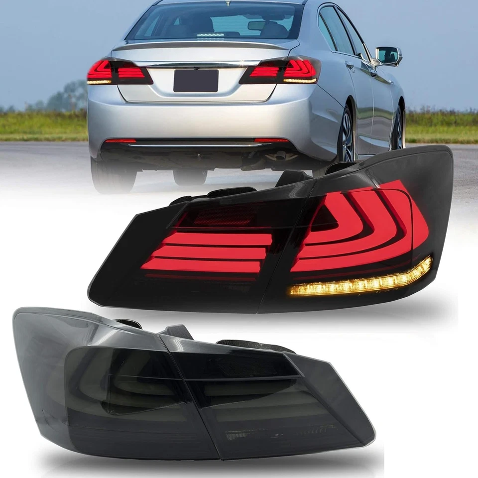 Luces traseras LED para Honda Accord 2013-2015 sedán señal de giro secuencial ahumada Foto 1 de 4