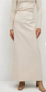 Mango Long Cream Skirt for Women, Size 8 - Picture 1 of 1