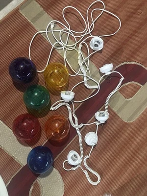 Difícil de encontrar 6 colores acrílico globo orbe patio cadena conjunto de luces camping fiesta RV césped Foto 1 de 4