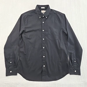 J. Crew Secret Wash Cotton Poplin Shirt Men's L Jet Black NWOT EUC BJ742 - Picture 1 of 17