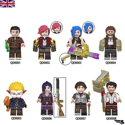 LEGO 8/1Pcsexclusive!Arcane League of Legends Figure Vi Caitlyn Jin Jayce Silco Toy