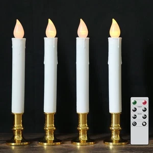 9" Flameless Window Taper Candles Battery Operated With 8key Remote And Timer 4 - Picture 1 of 7