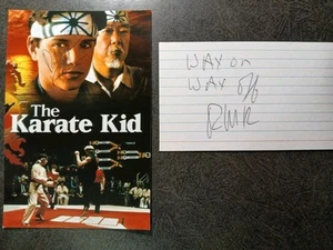 ROBERT MARK KAMEN Hand Signed CARD & Photo =SCREENWRITER & CREATOR OF KARATE KID - Bild 1 von 4